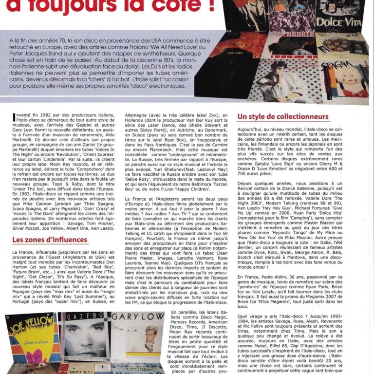 L'Italo-Disco a la cote !